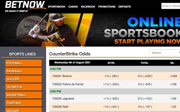 BetNow is renowned for dishing up pre-game odds early