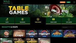 Wild Casino online Table Games