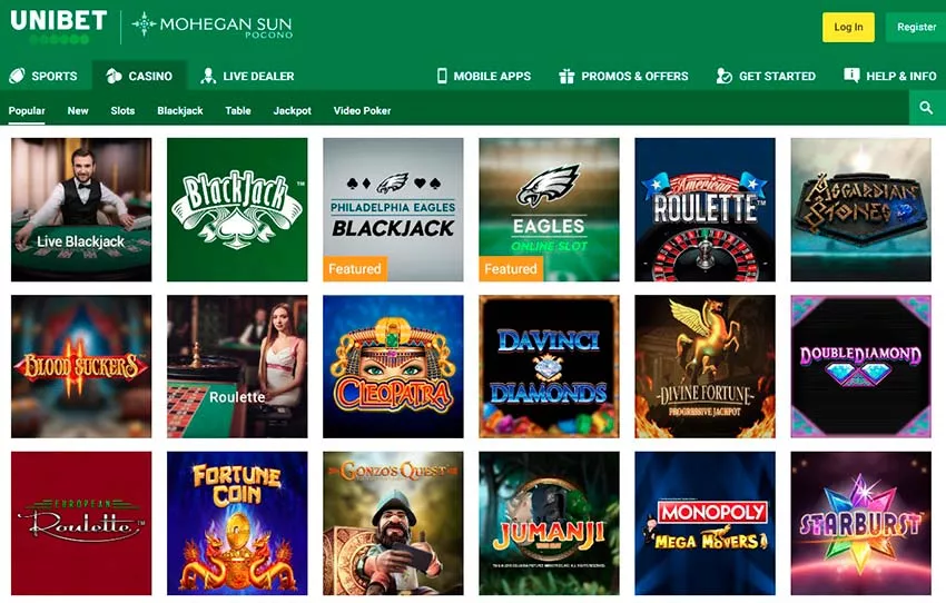 Best Evolution Casinos - Unibet Casino Homepage