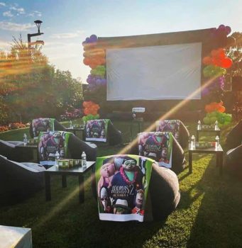 LeBron James builds Halloween backyard movie theater for Zhuri