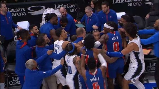 Magic vs Pistons fight pic