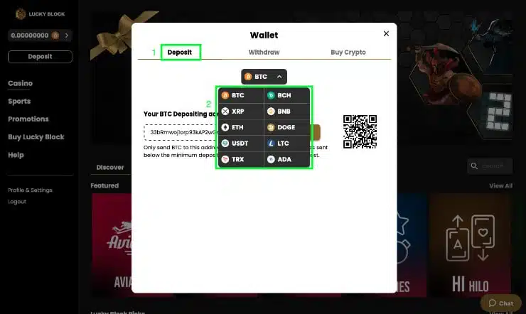 Register at Lucky Block Casino Step 3