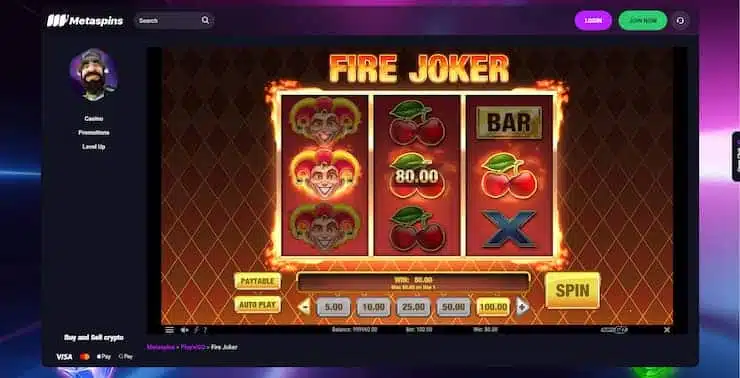 Fire Joker at Metaspins