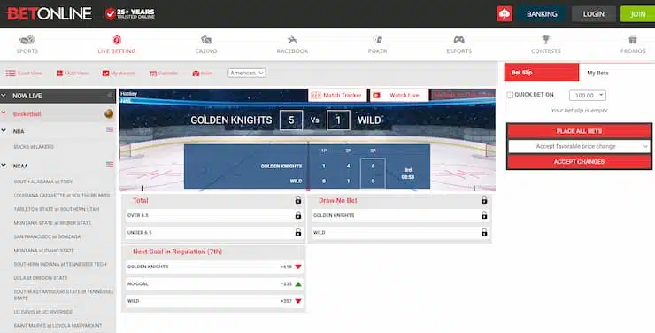 Best NHL sports betting site