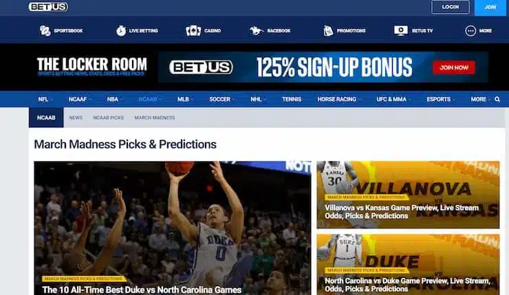 March Madness picks from top gambling website