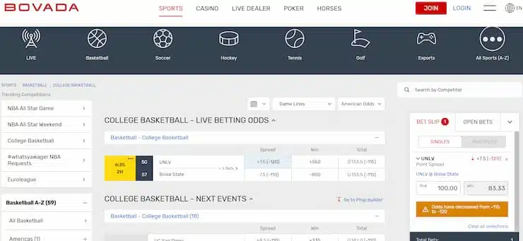 Best college basketball gambling website for props