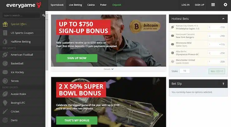 Everygam online betting site