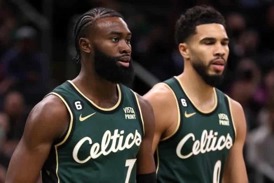 Jayson Tatum and Jaylen Brown pic