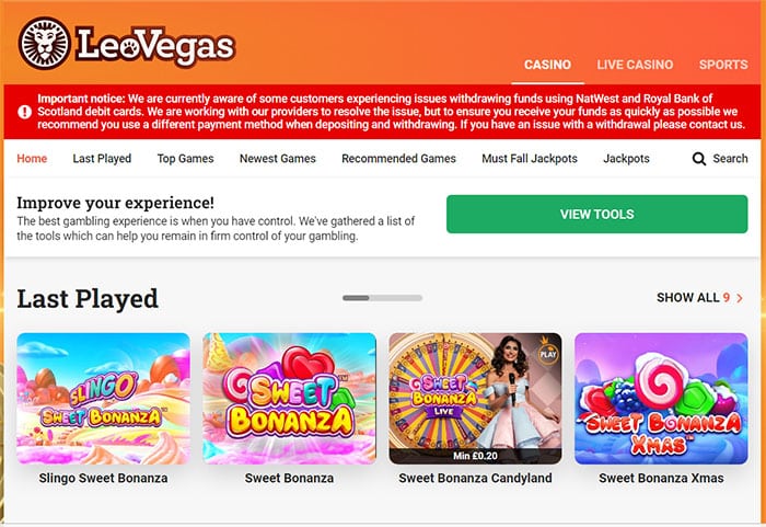 LeoVegas slots