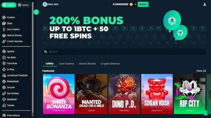 Mega Dice Bitcoin slots