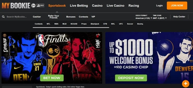 MyBookie homepage