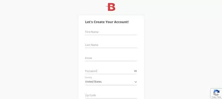 BetOnline registration form