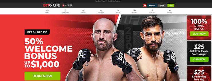 BetOnline sportsbook homepage