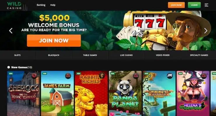 Top LA casino Wild casino homepage