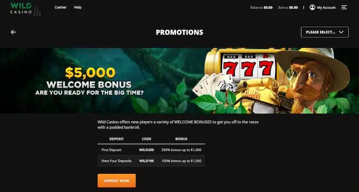 California Casino welcome promotion