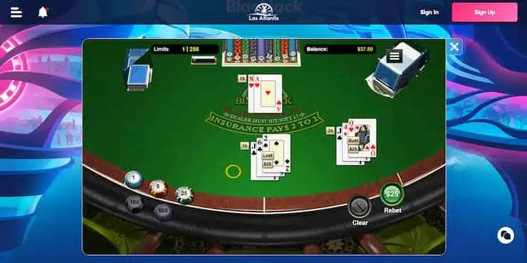 Las Atlantis blackjack tips