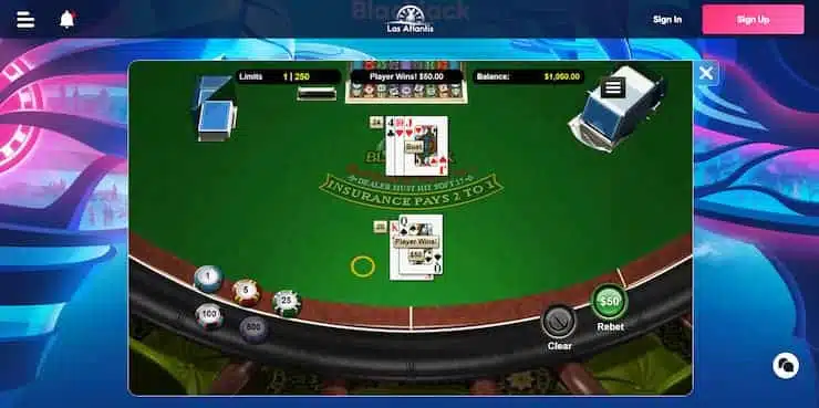 Las Atlantis blackjack tips