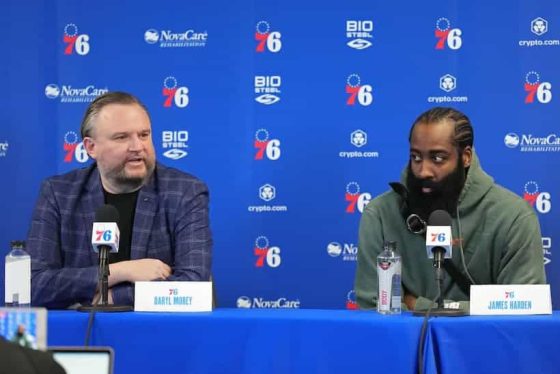 James Harden and Daryl Morey 76ers