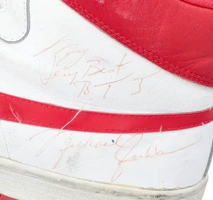 Chicago Bulls Michael Jordans 1984-85 autographed, game-worn Nike Air Ships sneakers return to auction