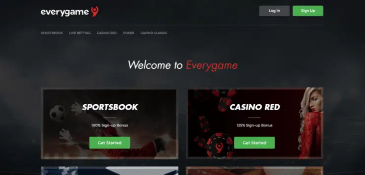 EveryGame homepage