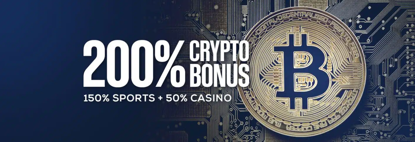 A screenshot of the BetUS crypto bonus banner ad