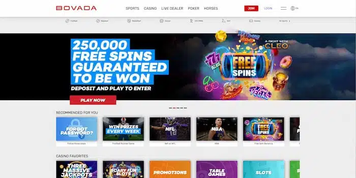 bovada casino home page