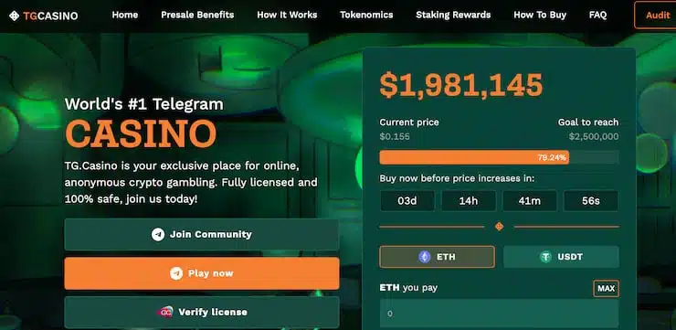 TG.Casino home page