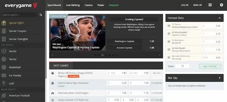 Everygame Sportsbook homepage - Sharpest Sportsbooks 