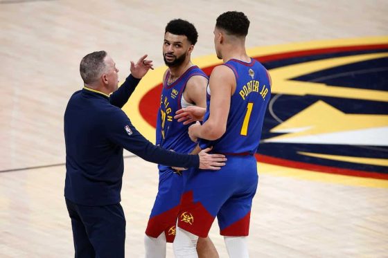 Michael Malone, Jamal Murray, and Michael Porter Jr., Denver Nuggets.