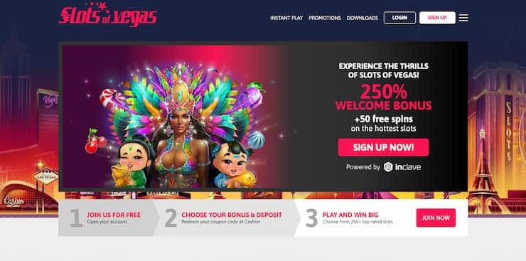 Slots of Vegas Sign up page - the best inclave casinos 