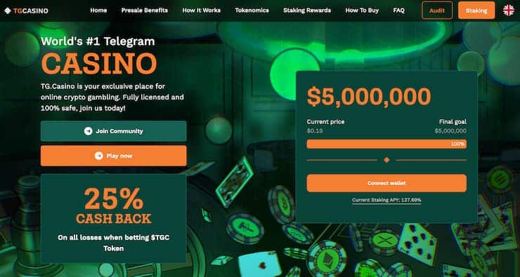 TG Casino homepage - The best Blackjack casinos 