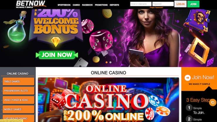 BetNow homepage - the best online roulette casinos 