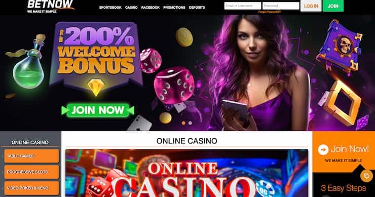 BetNow homepage - the best blackjack casino sites