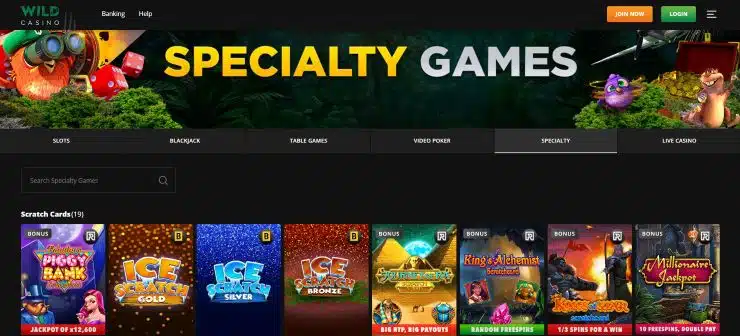 Wild Casino Specialty Games