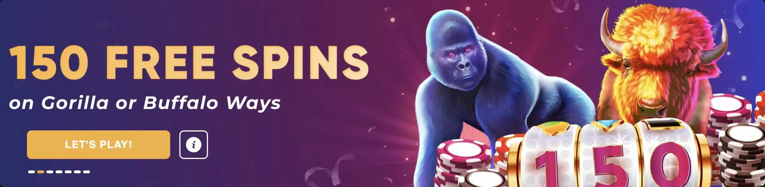 A screenshot of the 150 free spins offer available at the gambling site BetWhale