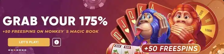 A screenshot of the 175% casino bonus at the gambling site BetWhale