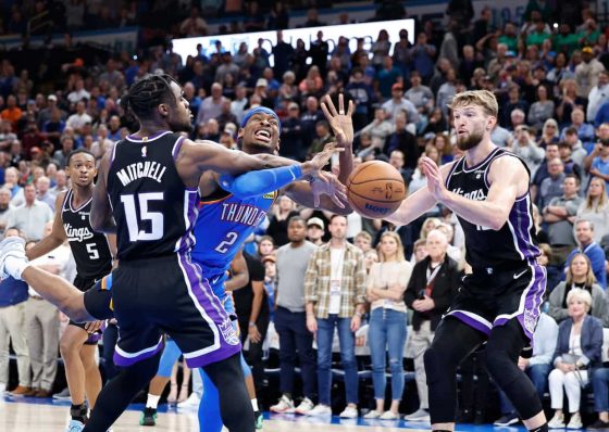 De'Aaron Fox, Davion Mitchell & Domantas Sabonis, Sacramento Kings. Shai Gilgeous-Alexander, Oklahoma City Thunder.