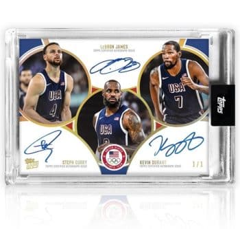 Topps Unveils Rare LeBron James, Stephen Curry, Kevin Durant-Signed Paris Olympics Card