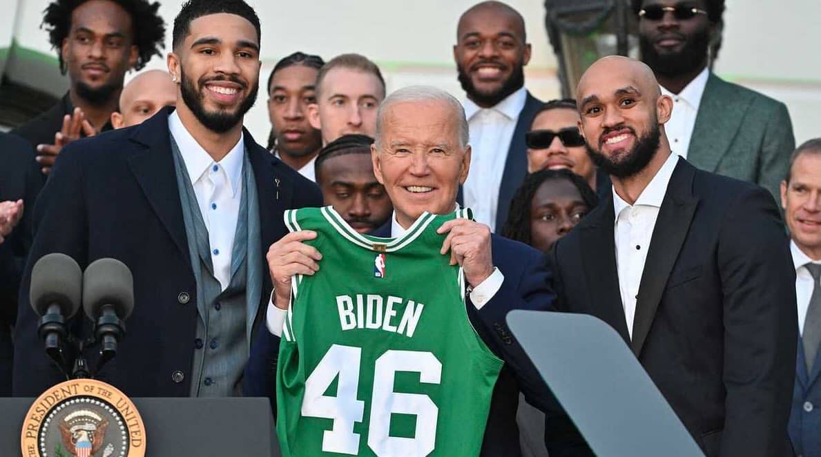 Celtics championship party continues at White House with Joe Biden