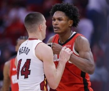 NBA Suspends Rockets Amen Thompson, Heat Terry Rozier For Fight