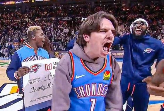 Oklahoma City Thunder Fan Jake Amy Wins $20K On Half-Court Shot In Mavericks Game